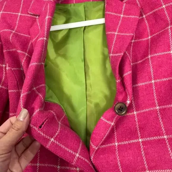 Vintage David Brooks Women's Plaid Wool Blazer Jacket, Size 6 - Picture 3 of 8